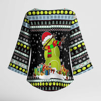 Tennis Snowman Christmas Kimono Sleeve Blouse Xmas Holiday Patterns - Wonder Print Shop