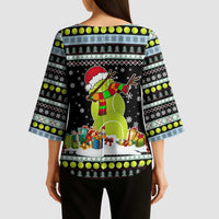 Tennis Snowman Christmas Kimono Sleeve Blouse Xmas Holiday Patterns - Wonder Print Shop