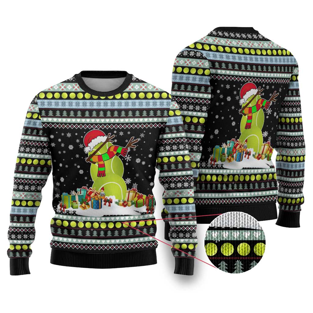 Tennis Snowman Christmas Ugly Christmas Sweater Xmas Holiday Patterns - Wonder Print Shop
