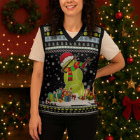 Tennis Snowman Christmas Knitted V-Neck Vest Xmas Holiday Patterns - Wonder Print Shop