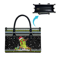 Tennis Snowman Christmas Leather Bag Xmas Holiday Patterns - Wonder Print Shop