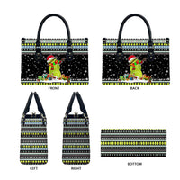 Tennis Snowman Christmas Leather Bag Xmas Holiday Patterns - Wonder Print Shop