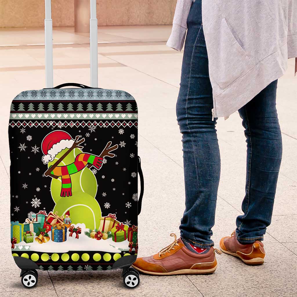 Tennis Snowman Christmas Luggage Cover Xmas Holiday Patterns - Wonder Print Shop