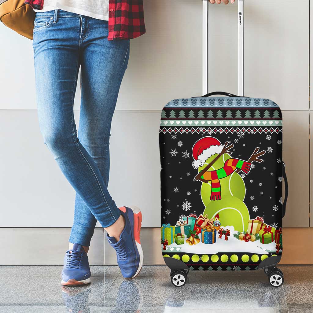 Tennis Snowman Christmas Luggage Cover Xmas Holiday Patterns - Wonder Print Shop