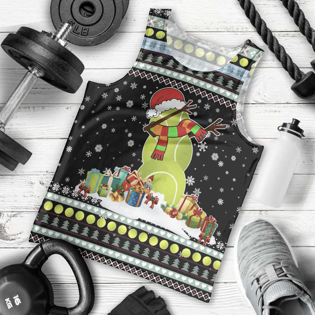 Tennis Snowman Christmas Men Tank Top Xmas Holiday Patterns - Wonder Print Shop