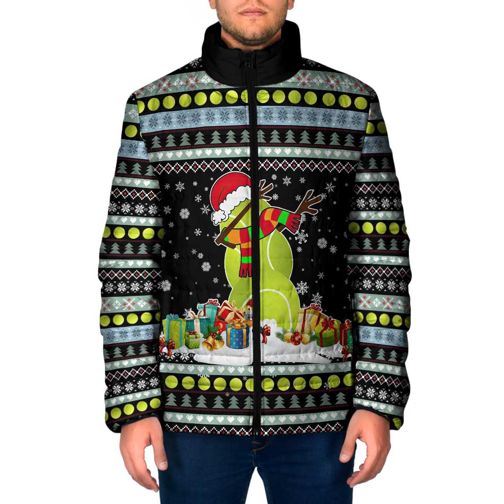 Tennis Snowman Christmas Padded Jacket Xmas Holiday Patterns - Wonder Print Shop