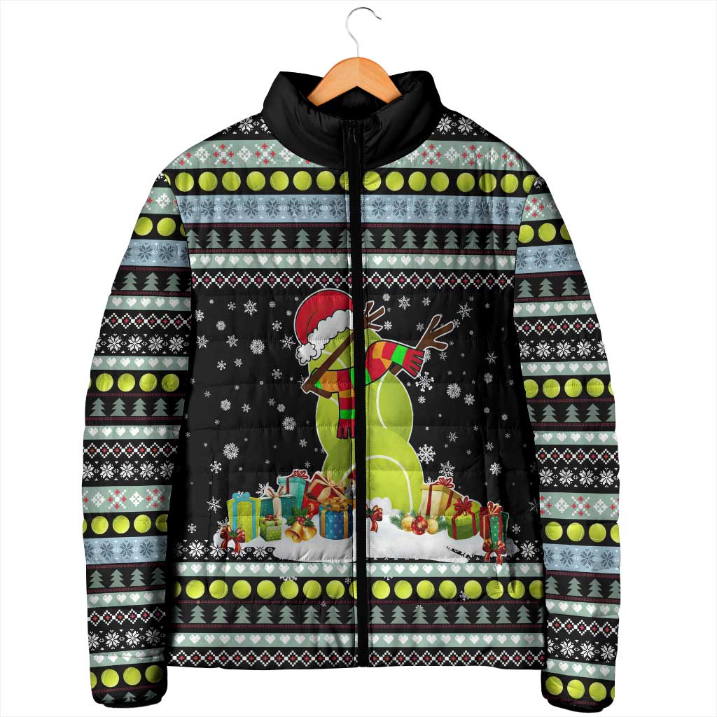 Tennis Snowman Christmas Padded Jacket Xmas Holiday Patterns - Wonder Print Shop