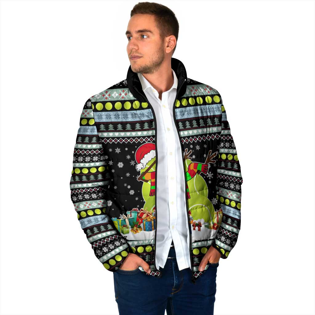 Tennis Snowman Christmas Padded Jacket Xmas Holiday Patterns - Wonder Print Shop