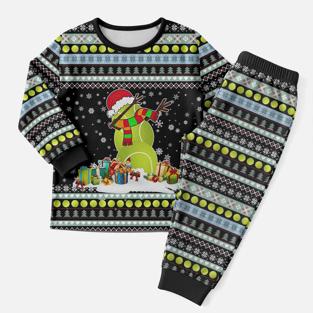 Tennis Snowman Christmas Pajama Set Xmas Holiday Patterns - Wonder Print Shop