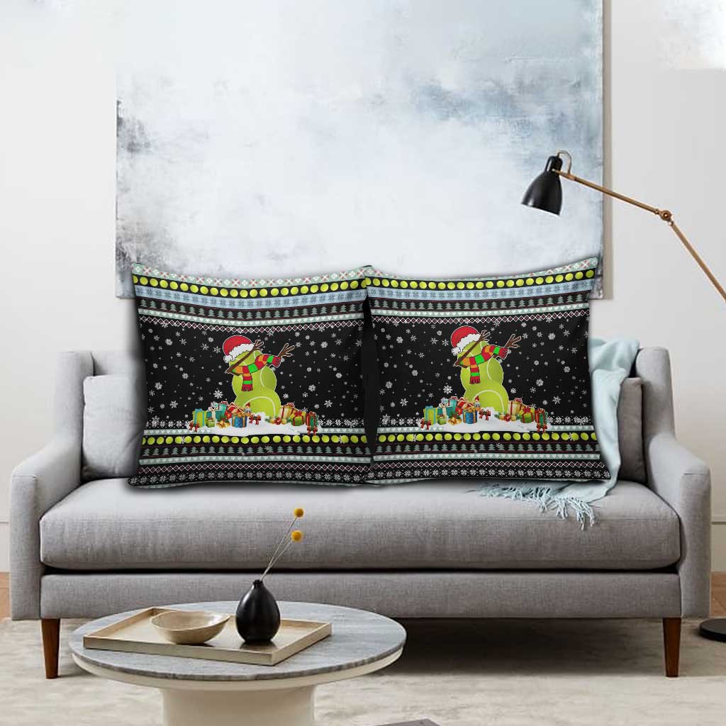 Tennis Snowman Christmas Pillow Cover Xmas Holiday Patterns - Wonder Print Shop