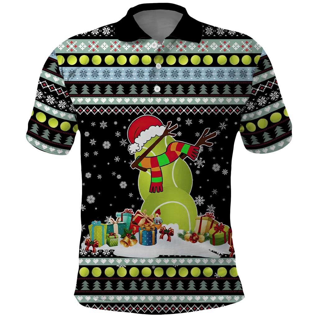 Tennis Snowman Christmas Polo Shirt Xmas Holiday Patterns - undefined