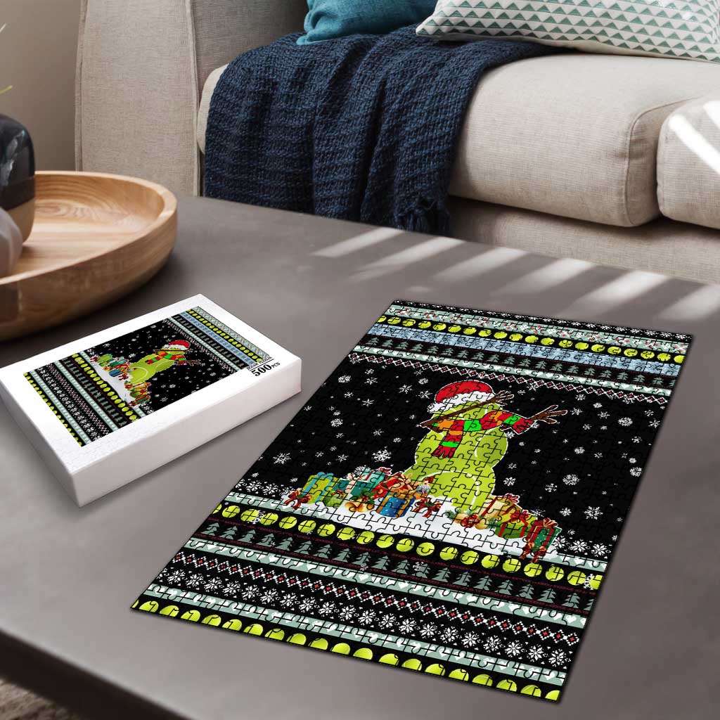 Tennis Snowman Christmas Puzzle Xmas Holiday Patterns - Wonder Print Shop