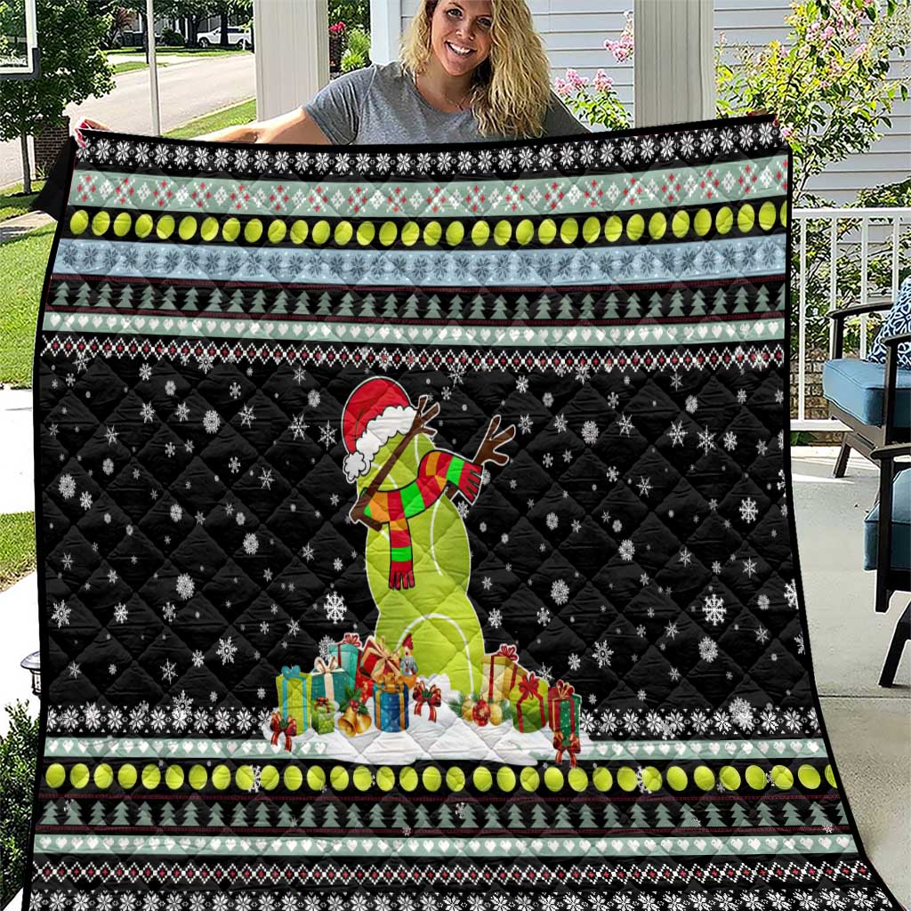 Tennis Snowman Christmas Quilt Xmas Holiday Patterns - Wonder Print Shop