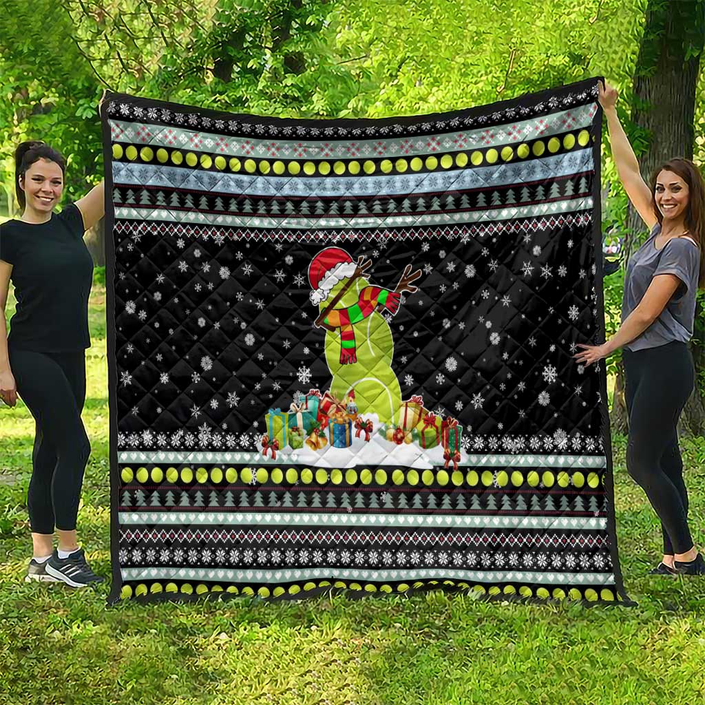 Tennis Snowman Christmas Quilt Xmas Holiday Patterns - Wonder Print Shop