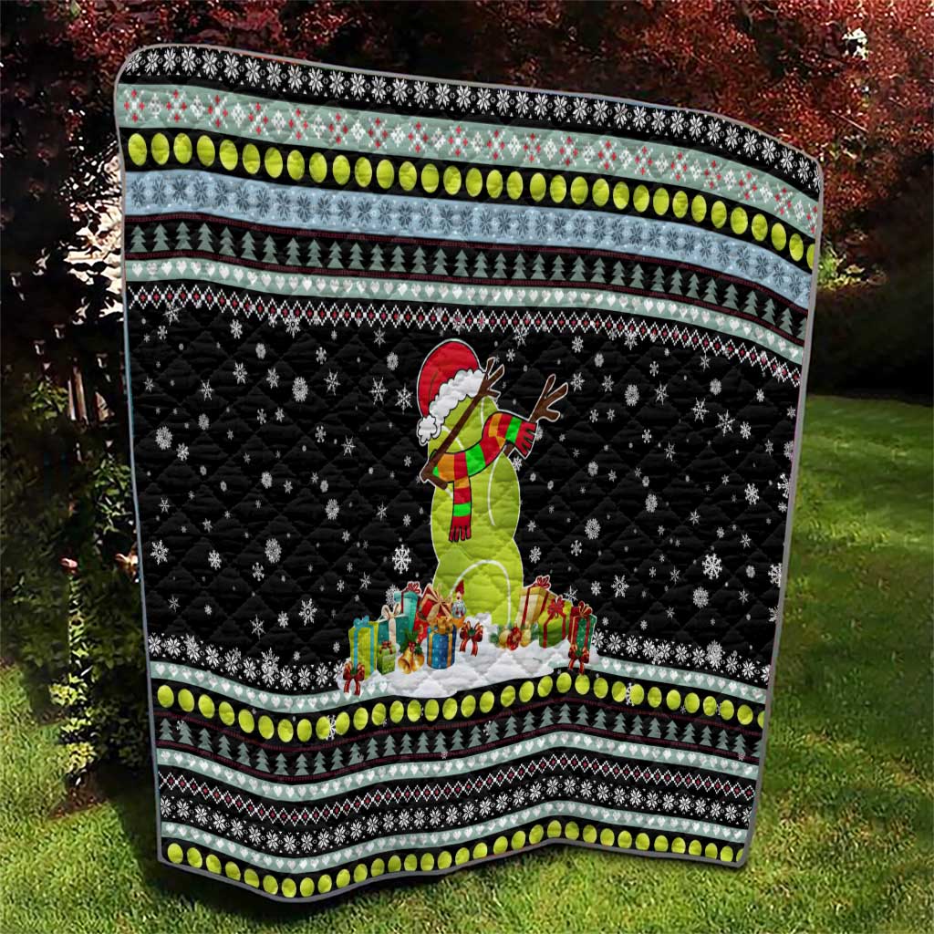 Tennis Snowman Christmas Quilt Xmas Holiday Patterns - Wonder Print Shop