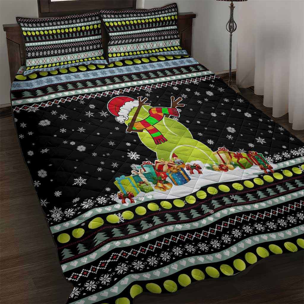Tennis Snowman Christmas Quilt Bed Set Xmas Holiday Patterns - Wonder Print Shop