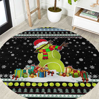 Tennis Snowman Christmas Round Carpet Xmas Holiday Patterns - Wonder Print Shop