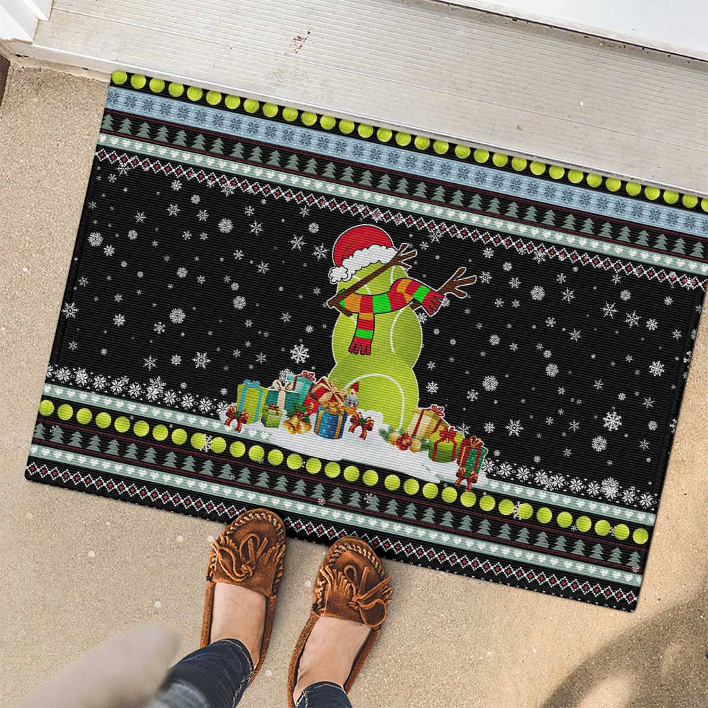 Tennis Snowman Christmas Rubber Doormat Xmas Holiday Patterns - Wonder Print Shop