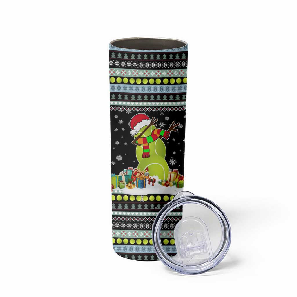 Tennis Snowman Christmas Skinny Tumbler Xmas Holiday Patterns - Wonder Print Shop