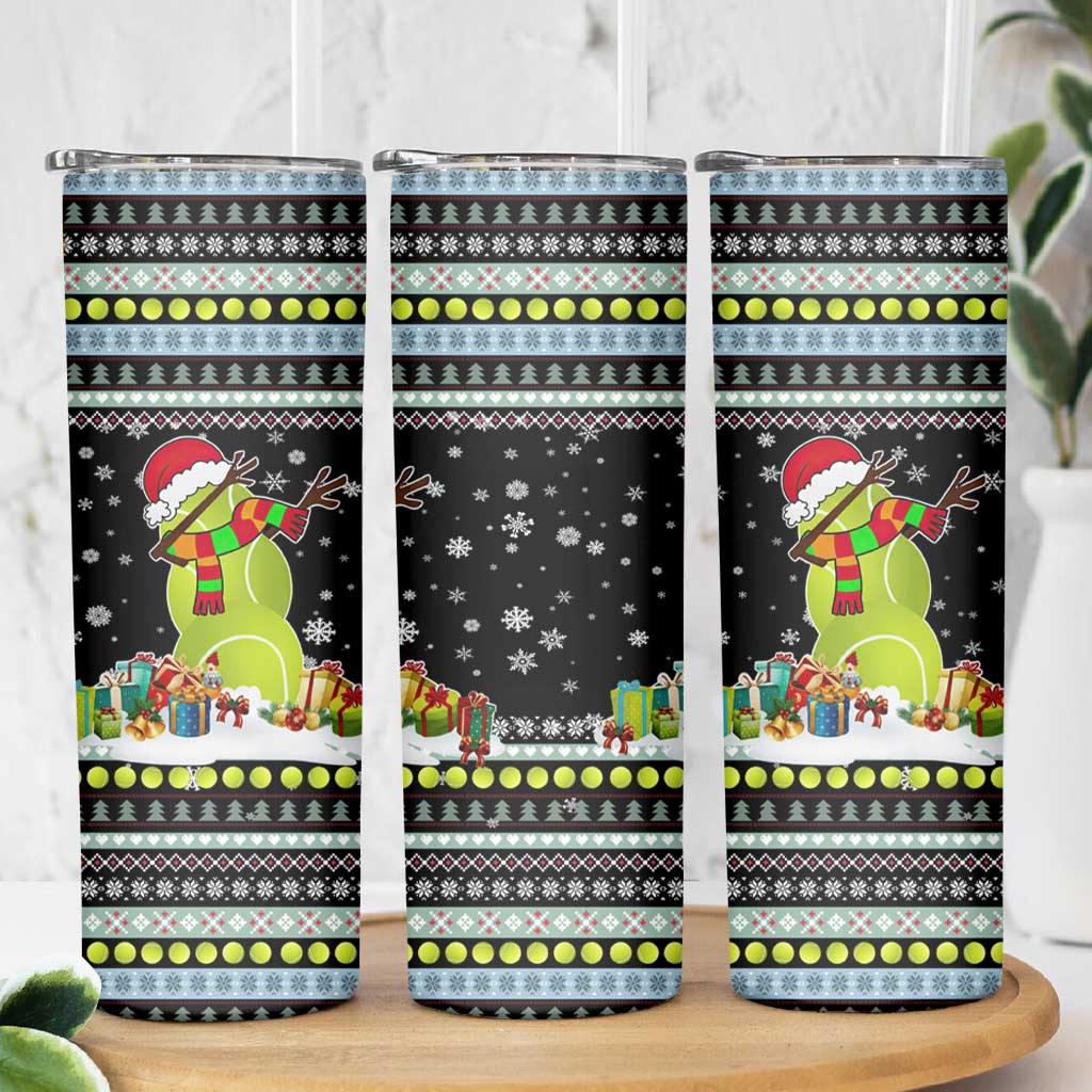 Tennis Snowman Christmas Skinny Tumbler Xmas Holiday Patterns - Wonder Print Shop