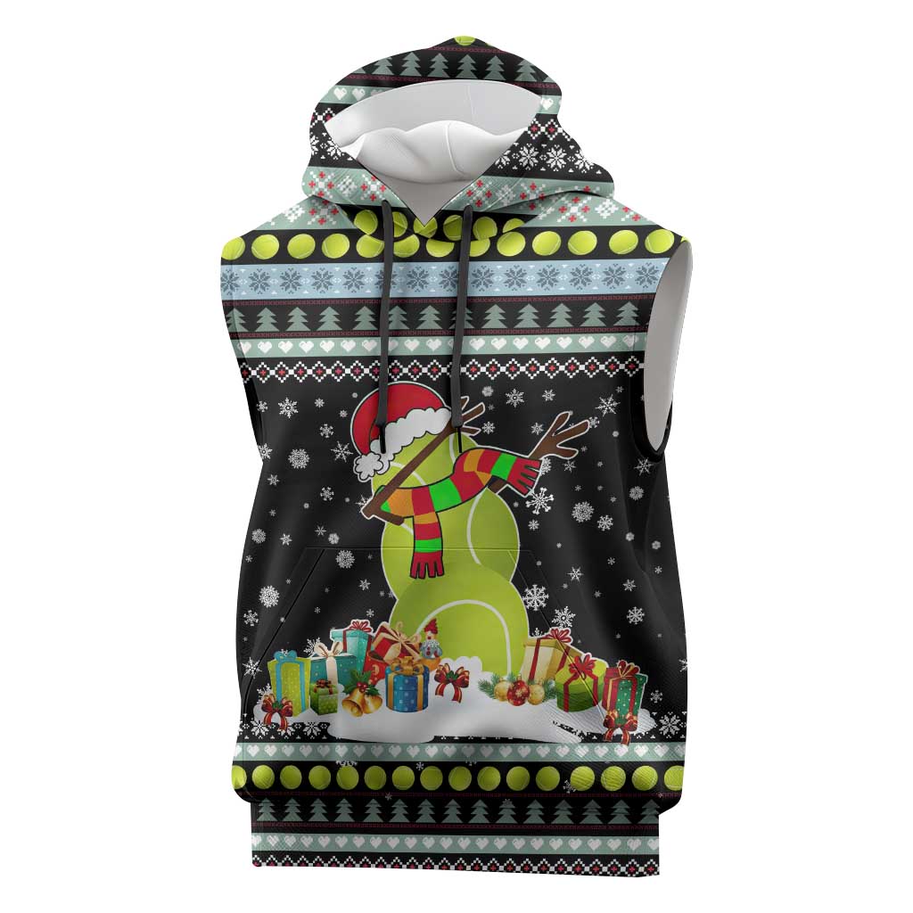 Tennis Snowman Christmas Sleeveless Hoodie Xmas Holiday Patterns - Wonder Print Shop