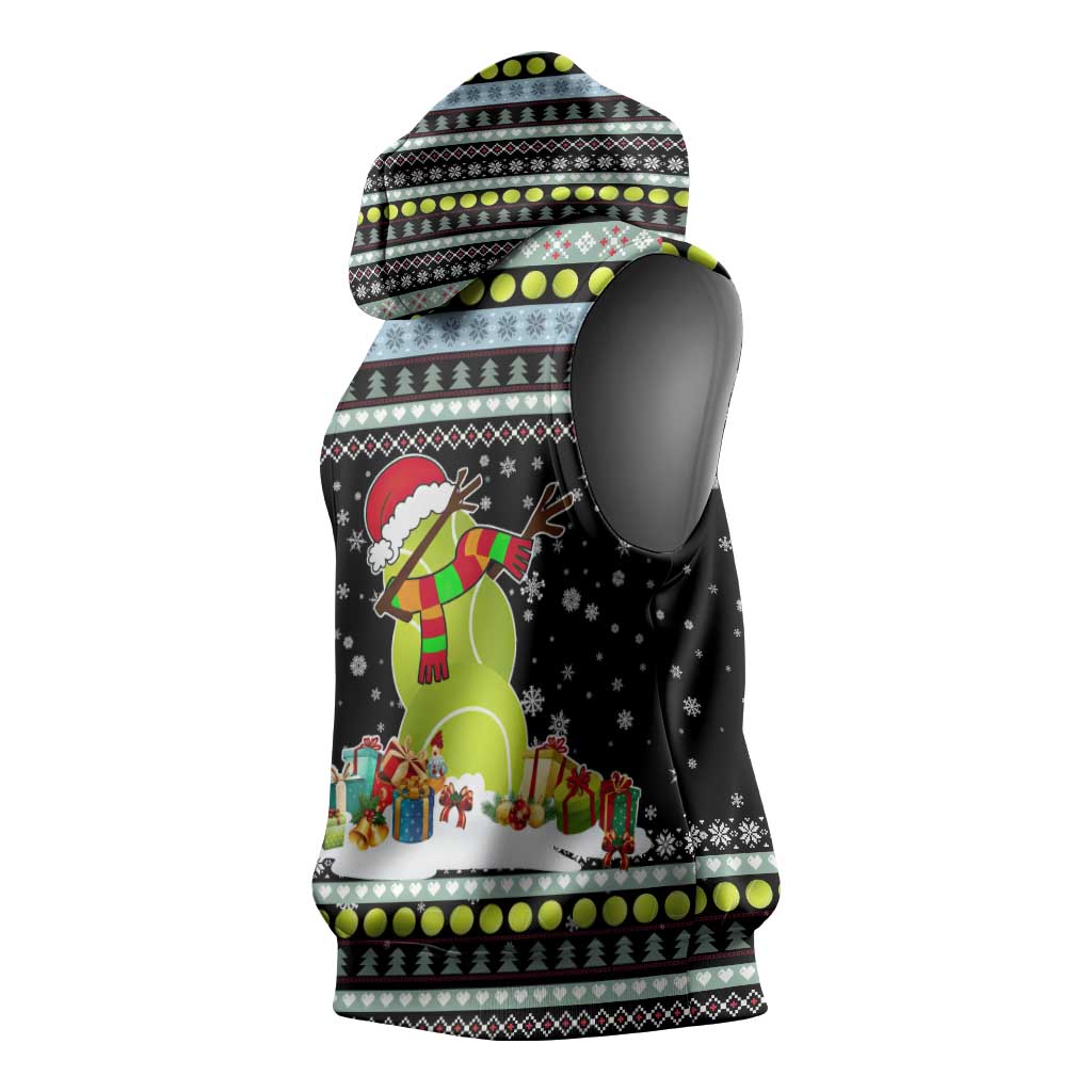 Tennis Snowman Christmas Sleeveless Hoodie Xmas Holiday Patterns - Wonder Print Shop