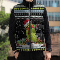 Tennis Snowman Christmas Sleeveless Puffer Jacket Xmas Holiday Patterns - Wonder Print Shop
