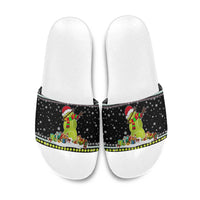 Tennis Snowman Christmas Slide Sandals Xmas Holiday Patterns - Wonder Print Shop
