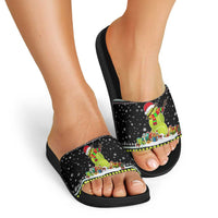 Tennis Snowman Christmas Slide Sandals Xmas Holiday Patterns - Wonder Print Shop