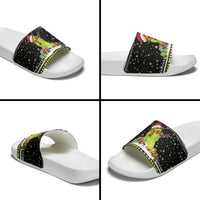 Tennis Snowman Christmas Slide Sandals Xmas Holiday Patterns - Wonder Print Shop