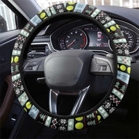 Tennis Snowman Christmas Steering Wheel Cover Xmas Holiday Patterns - undefined