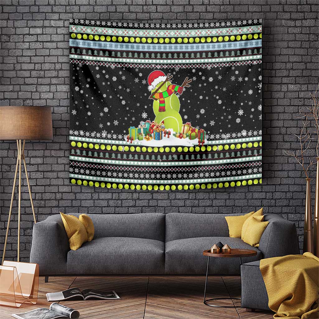 Tennis Snowman Christmas Tapestry Xmas Holiday Patterns - Wonder Print Shop