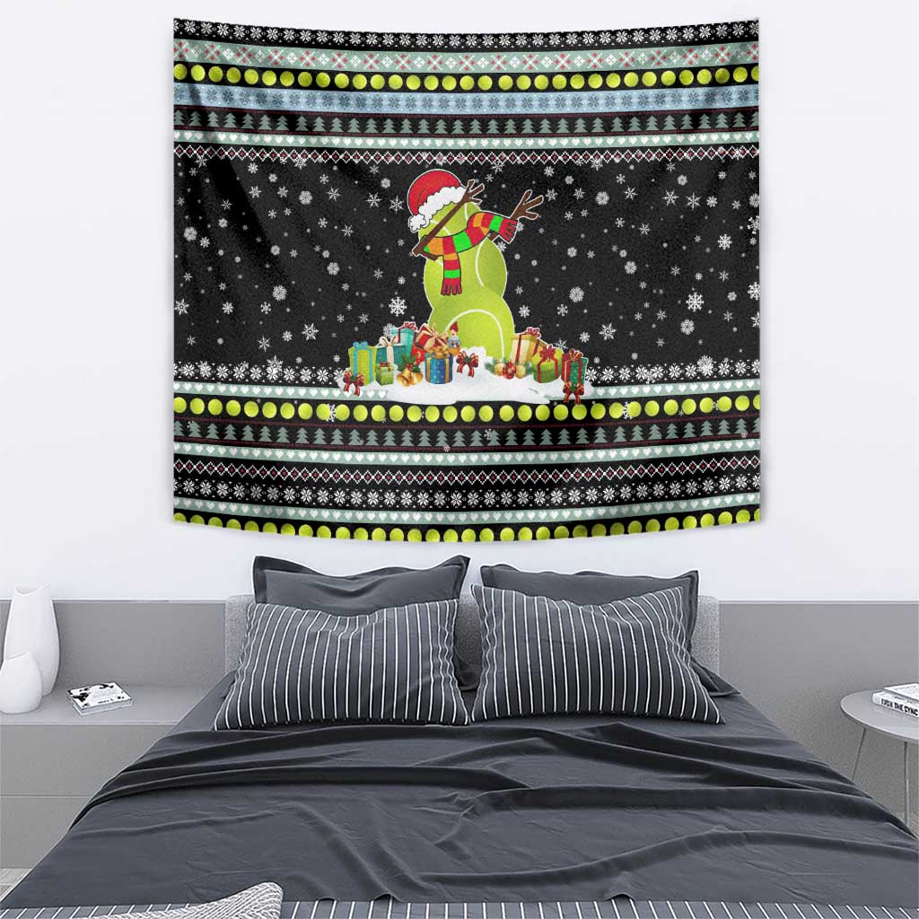 Tennis Snowman Christmas Tapestry Xmas Holiday Patterns - Wonder Print Shop
