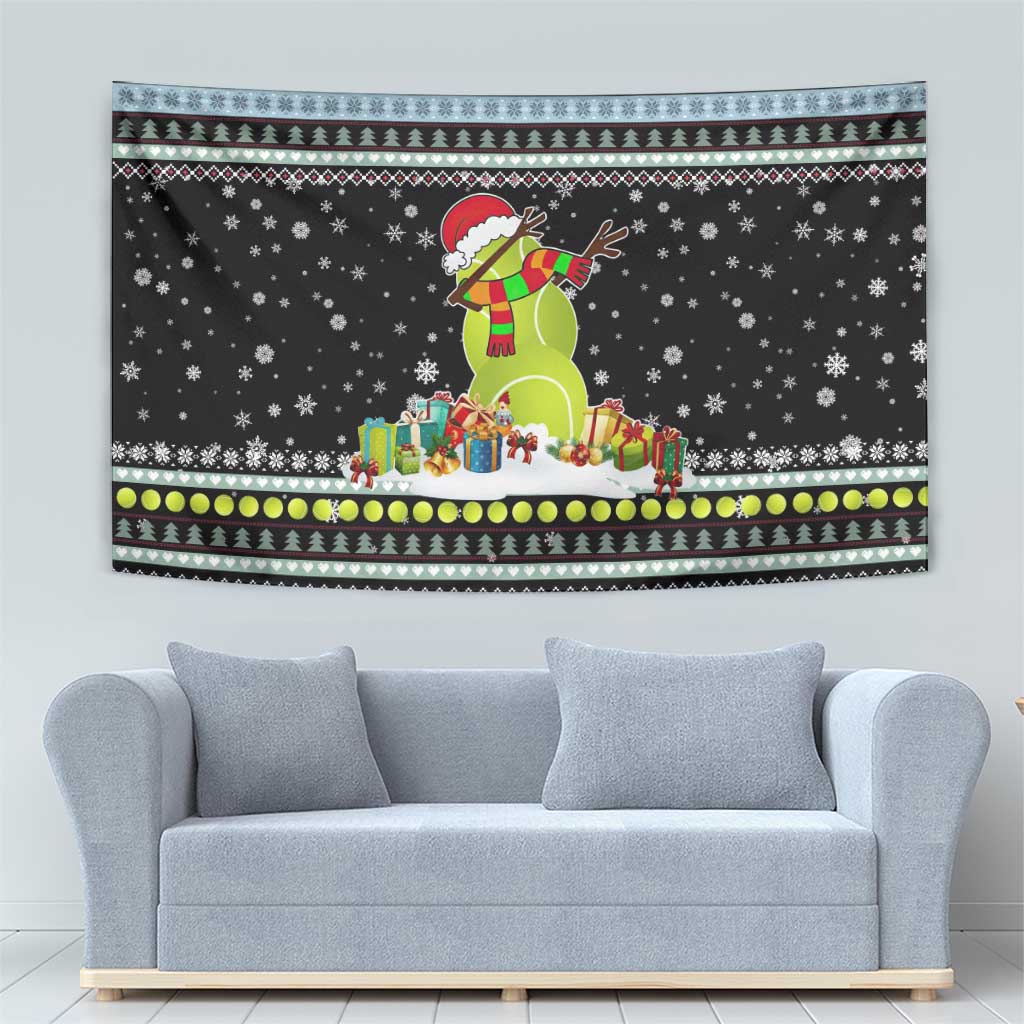 Tennis Snowman Christmas Tapestry Xmas Holiday Patterns - Wonder Print Shop
