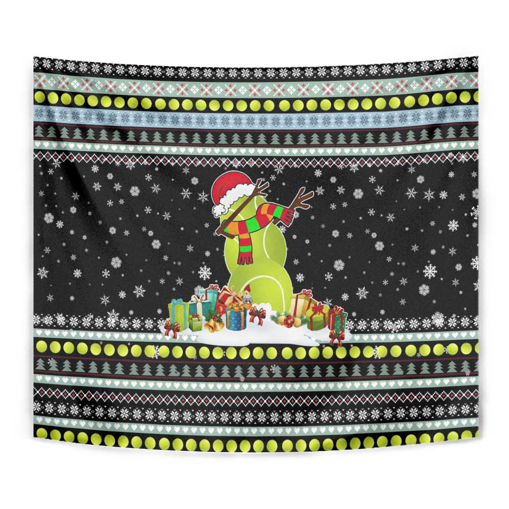 Tennis Snowman Christmas Tapestry Xmas Holiday Patterns - Wonder Print Shop