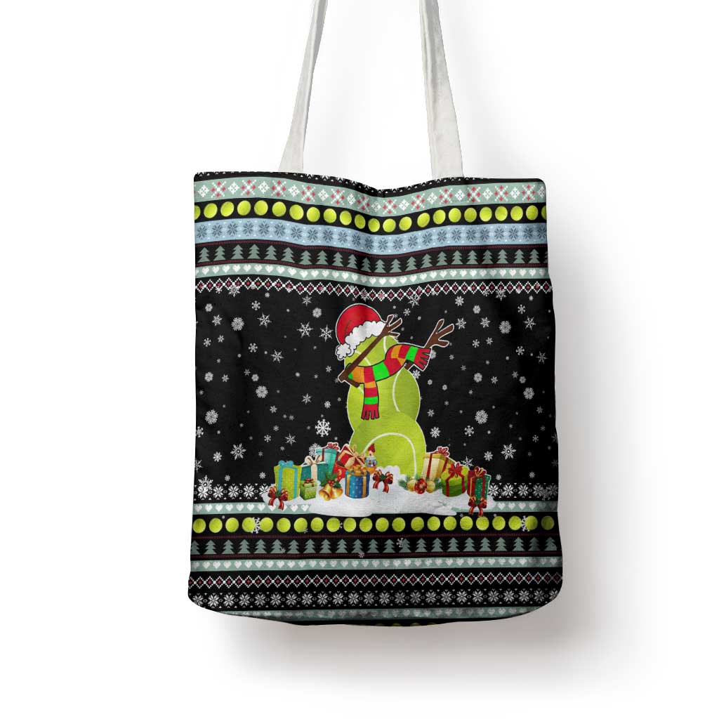 Tennis Snowman Christmas Tote Bag Xmas Holiday Patterns - Wonder Print Shop