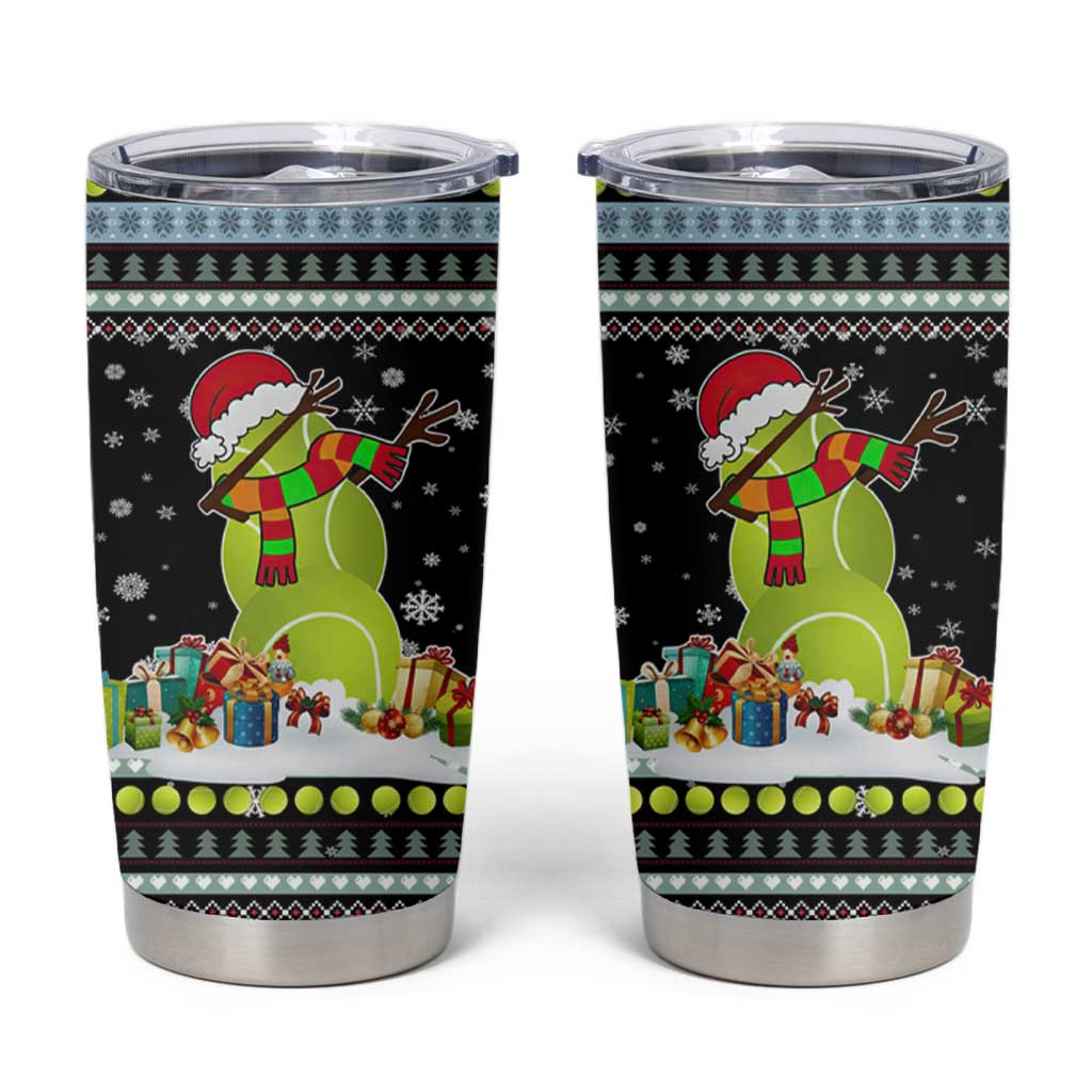 Tennis Snowman Christmas Tumbler Cup Xmas Holiday Patterns - Wonder Print Shop