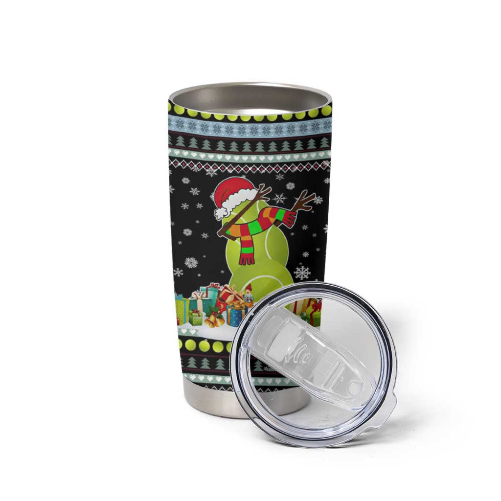Tennis Snowman Christmas Tumbler Cup Xmas Holiday Patterns - Wonder Print Shop