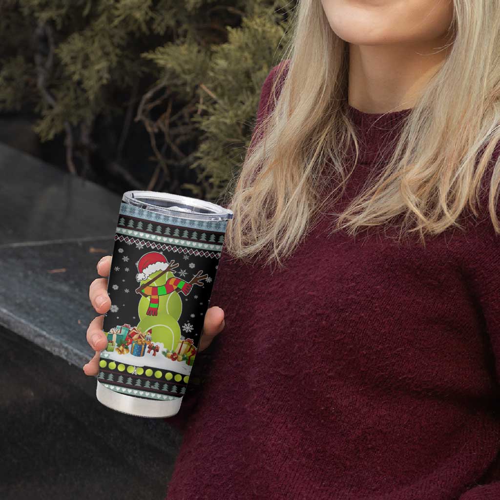 Tennis Snowman Christmas Tumbler Cup Xmas Holiday Patterns - Wonder Print Shop