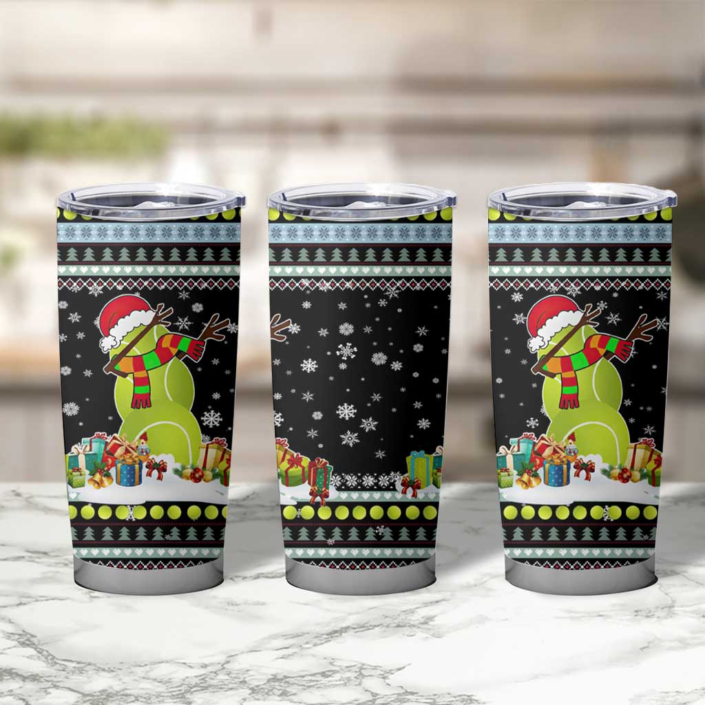 Tennis Snowman Christmas Tumbler Cup Xmas Holiday Patterns - Wonder Print Shop