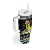 Tennis Snowman Christmas Tumbler With Handle Xmas Holiday Patterns - Wonder Print Shop