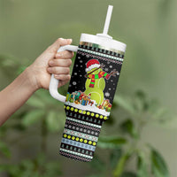Tennis Snowman Christmas Tumbler With Handle Xmas Holiday Patterns - Wonder Print Shop