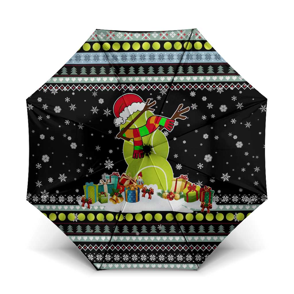 Tennis Snowman Christmas Umbrella Xmas Holiday Patterns - Wonder Print Shop