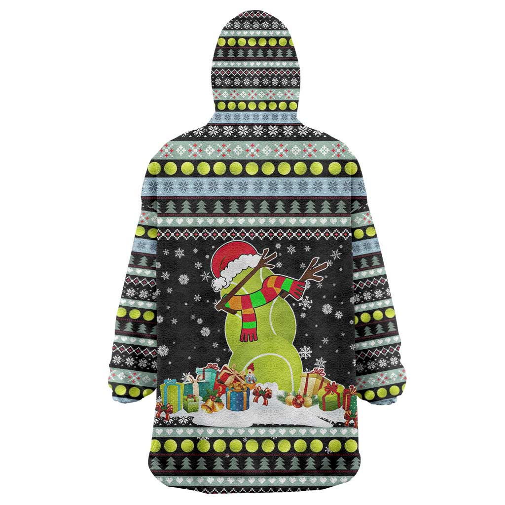 Tennis Snowman Christmas Wearable Blanket Hoodie Xmas Holiday Patterns - Wonder Print Shop