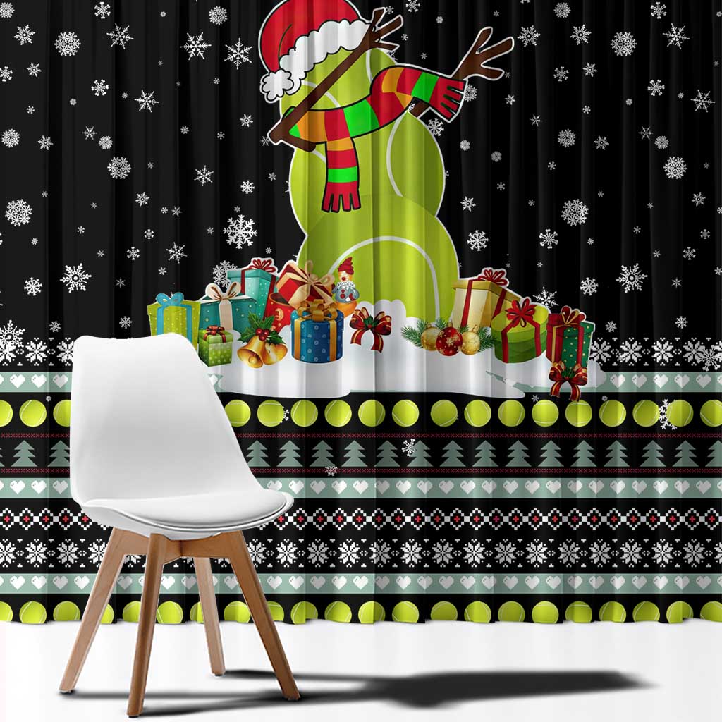 Tennis Snowman Christmas Window Curtain Xmas Holiday Patterns - Wonder Print Shop