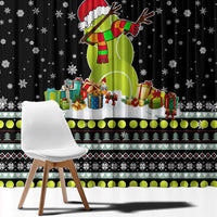 Tennis Snowman Christmas Window Curtain Xmas Holiday Patterns - Wonder Print Shop