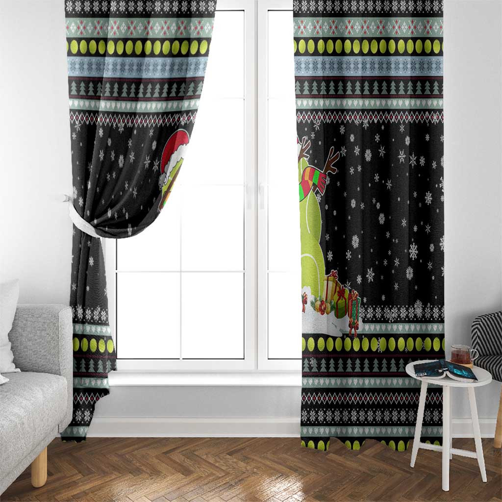 Tennis Snowman Christmas Window Curtain Xmas Holiday Patterns - Wonder Print Shop