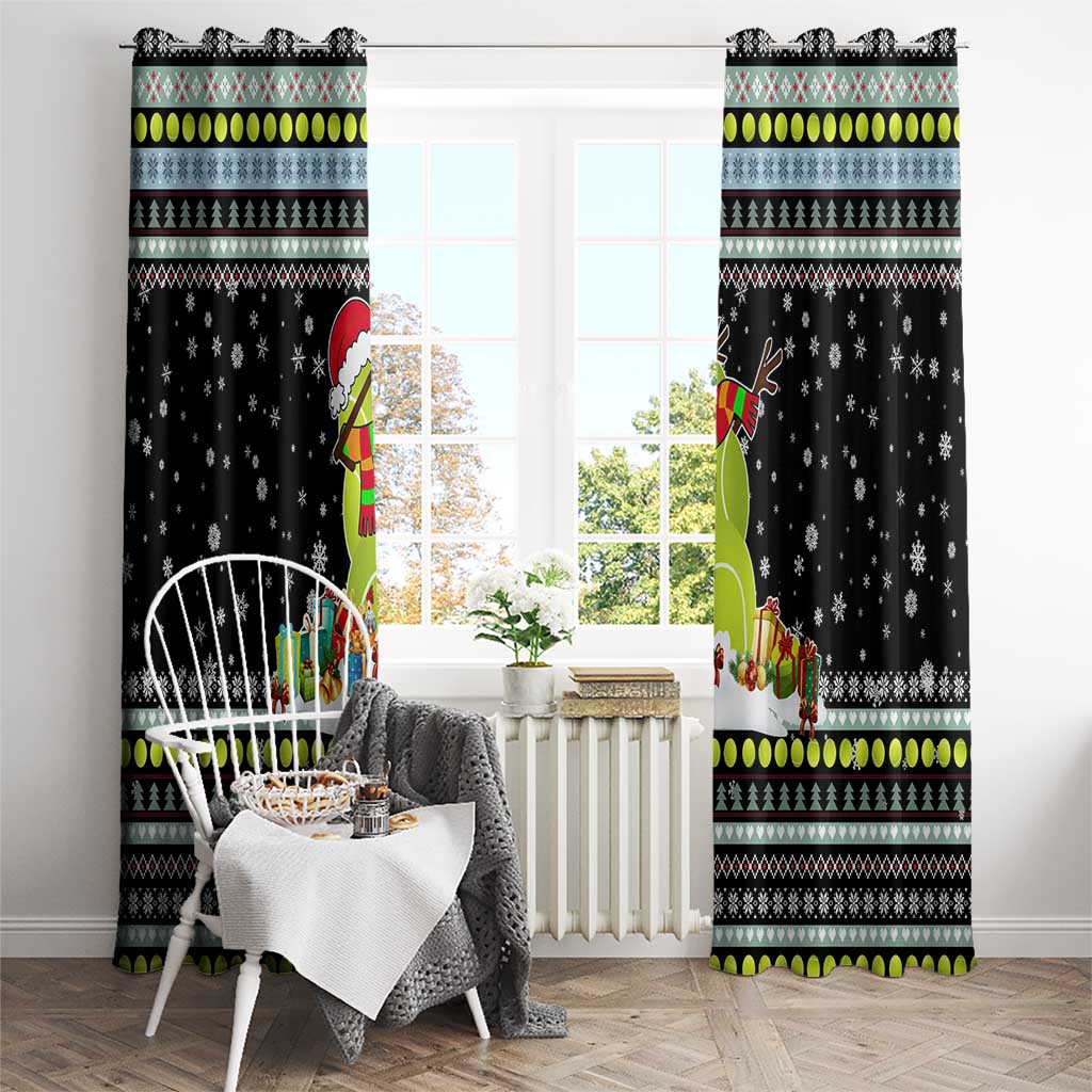 Tennis Snowman Christmas Window Curtain Xmas Holiday Patterns - Wonder Print Shop