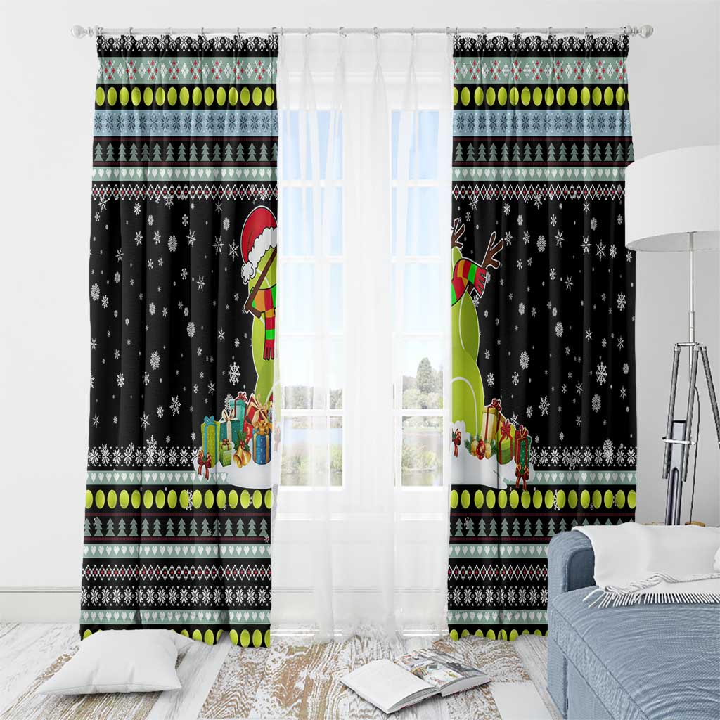 Tennis Snowman Christmas Window Curtain Xmas Holiday Patterns - Wonder Print Shop