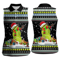 Tennis Snowman Christmas Women Sleeveless Polo Shirt Xmas Holiday Patterns - Wonder Print Shop